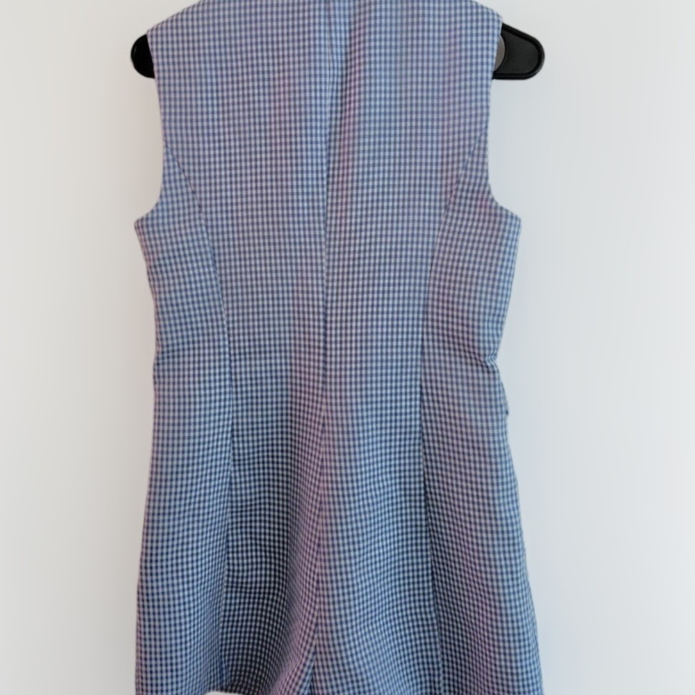 Women's English Factory Blue White Gingham Sleeveless Romper S - Picture 5 of 11